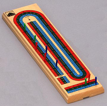 Folding 3-Track Cribbage Board