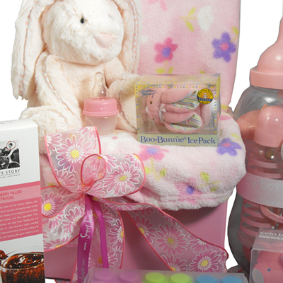 Pink and Bunnies Basket