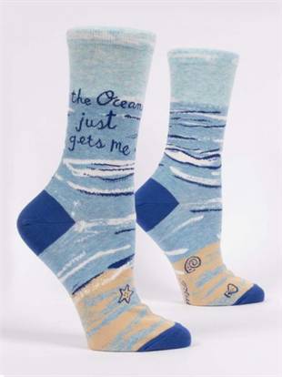 Blue Q The Ocean Just Gets Me Socks