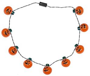 Flashing Pumpkin Garland Strand Necklace