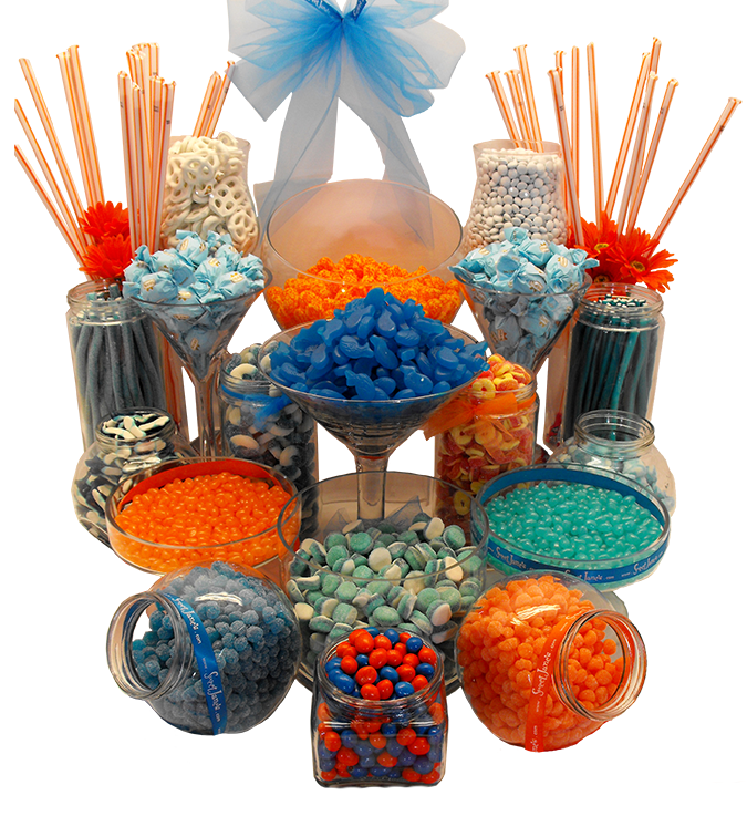Blue and Orange Candy Buffet