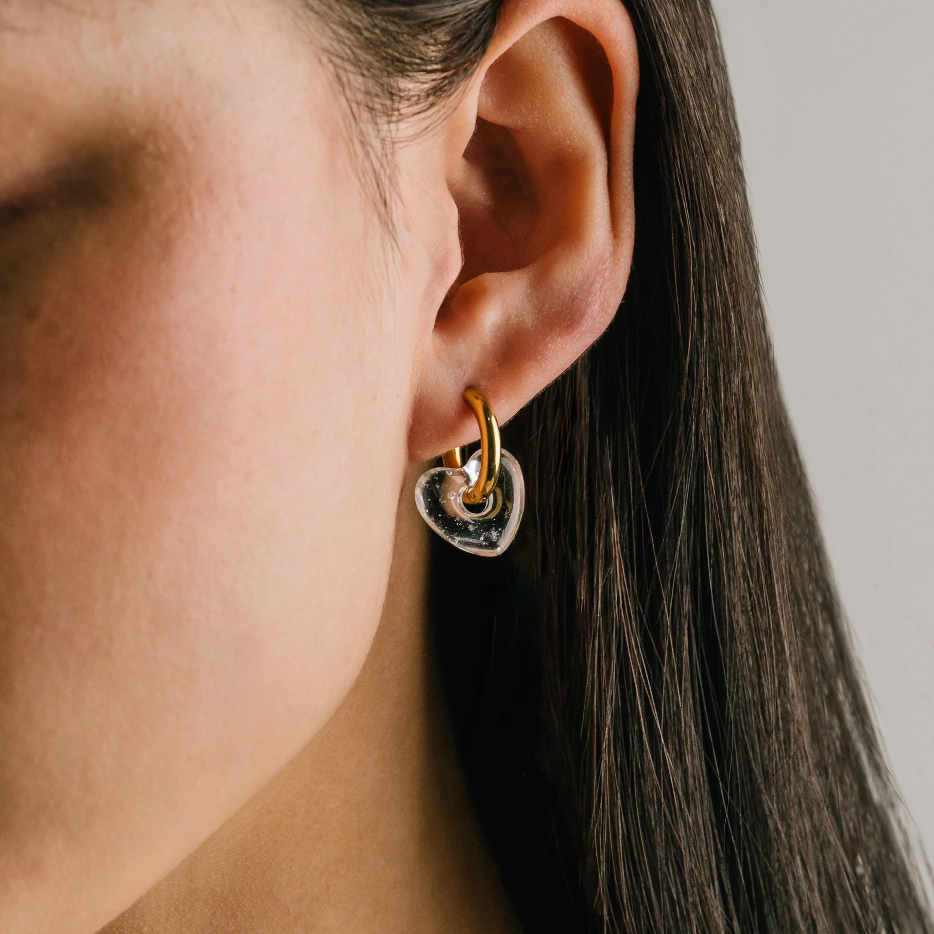 Corazon Heart Hoop Earrings