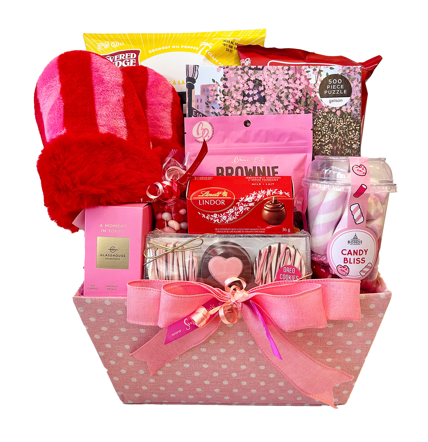 Cozy Hearts Gift Basket