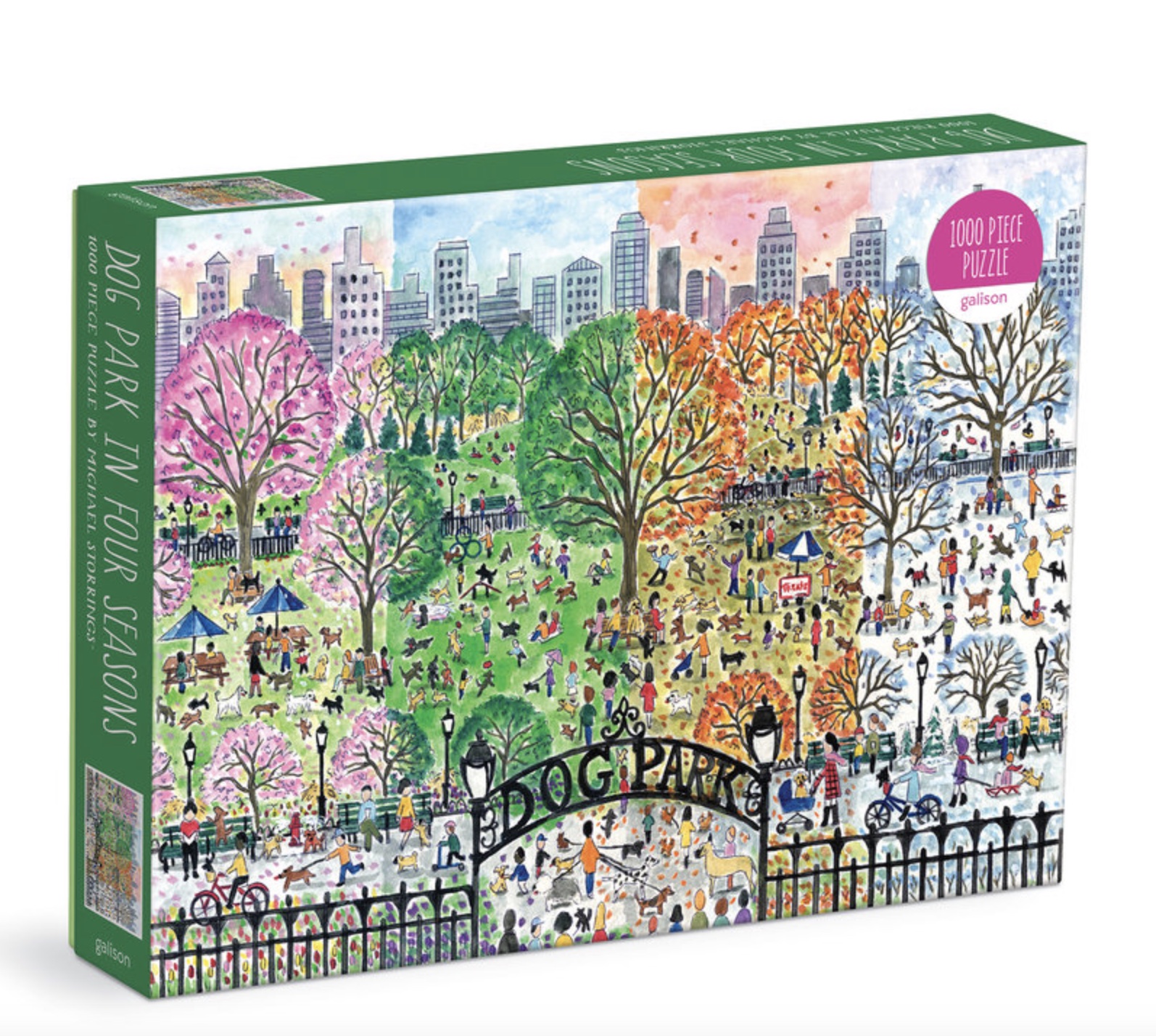 Dog Park in Four Seasons 1000 Piece Puzzle