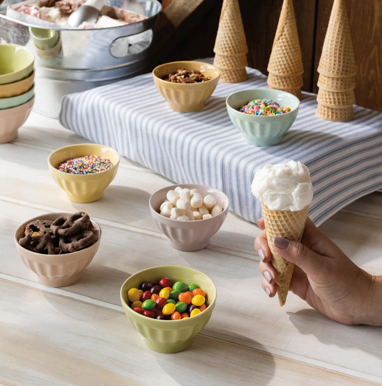 Flora Sundae Bar Pinch Bowls Set