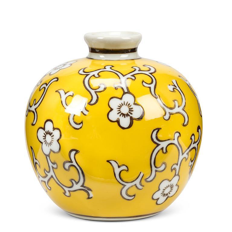 Floral Ball Vase Yellow