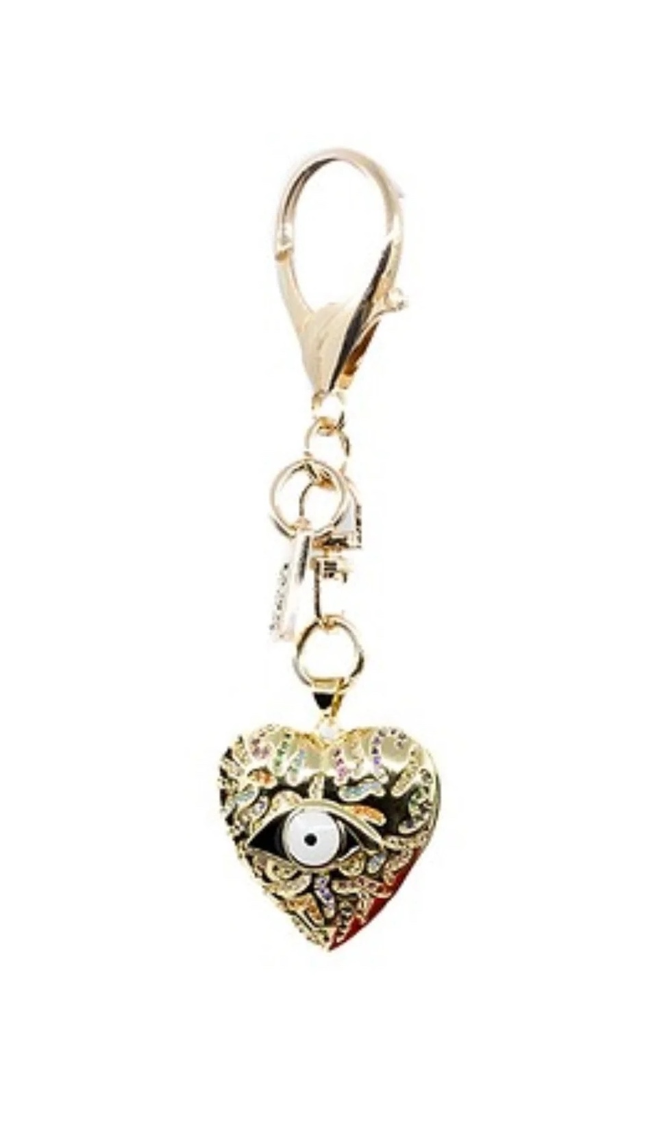 Gold Evil Eye Heart Metal Pendant Charm