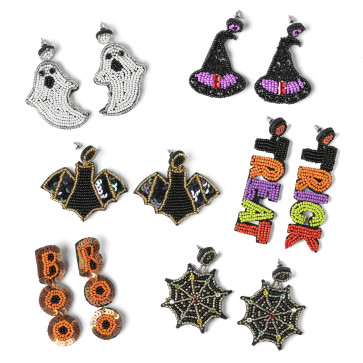 Halloween Beaded Statement Earrings