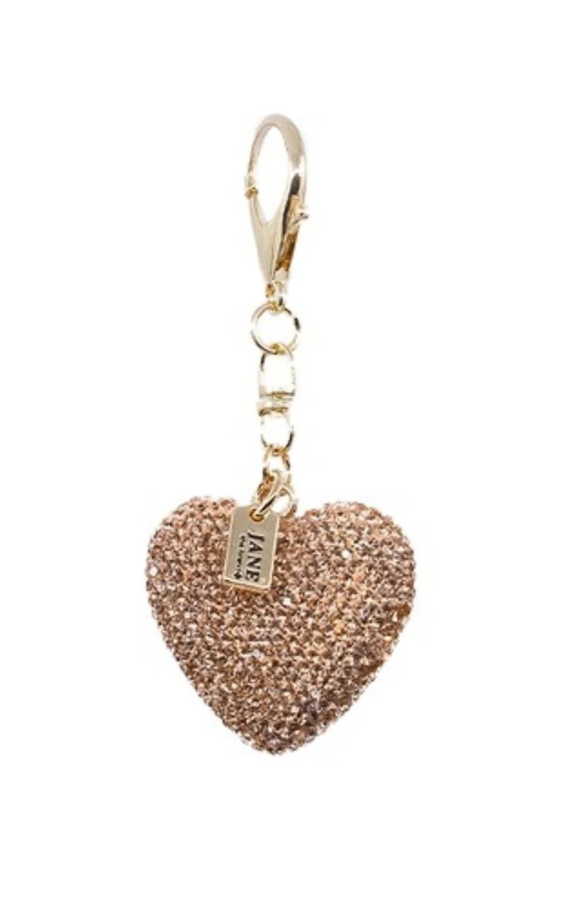 Metal Sparkle Heart Charm in Bronze