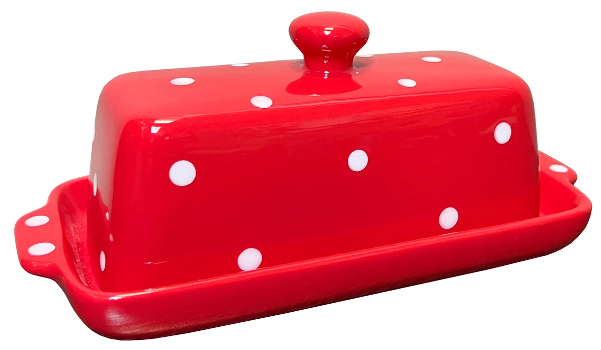 Mushroom Polka Dot Butter Dish