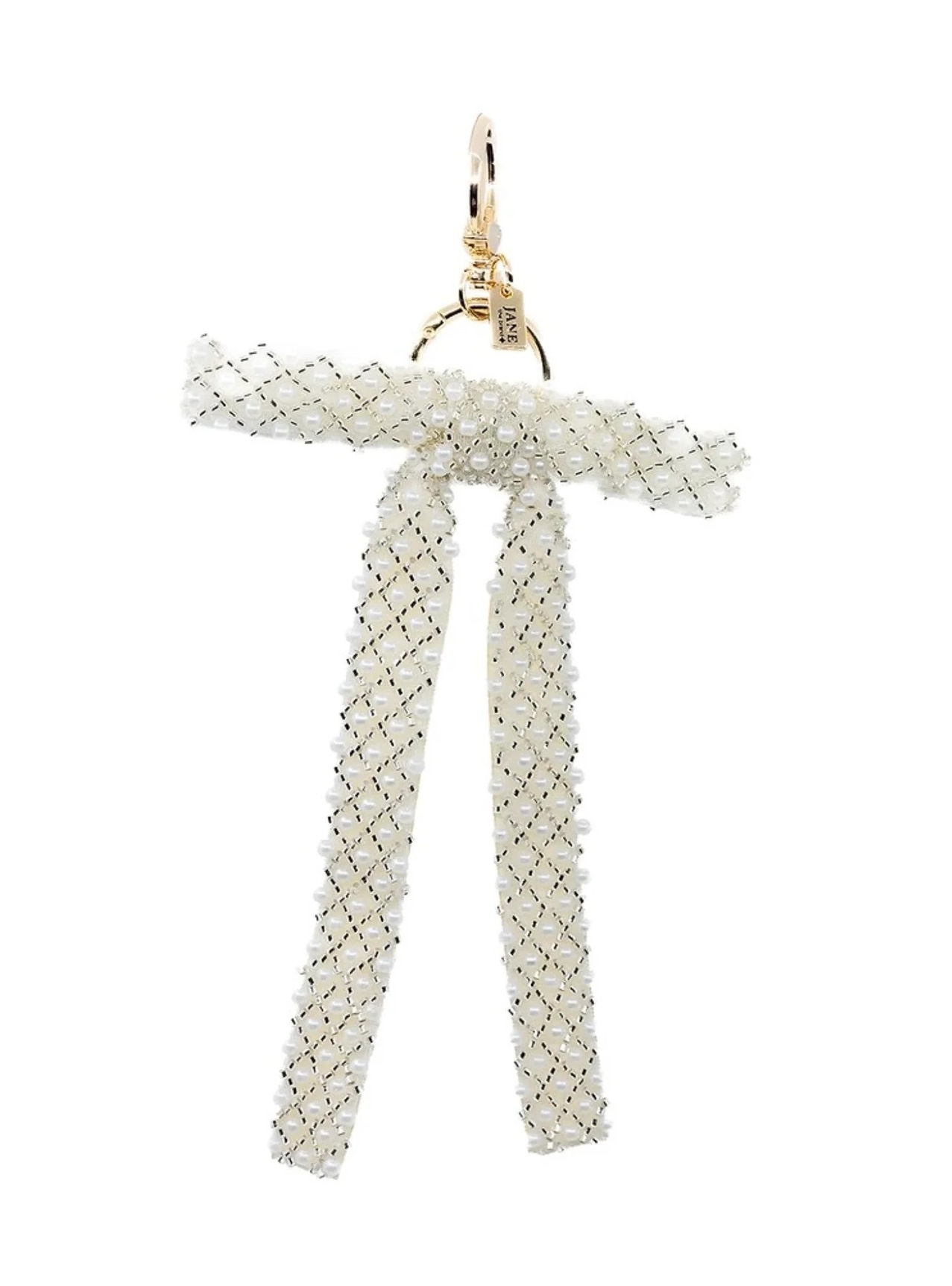 Pearl Beaded Bow in Cream