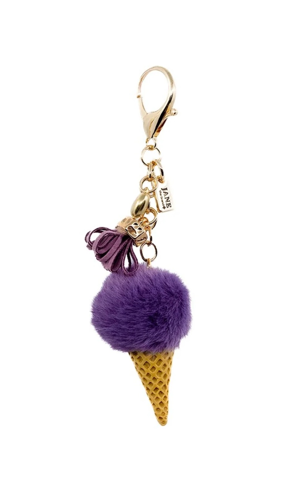 Plush Ice Cream Charm in Purple