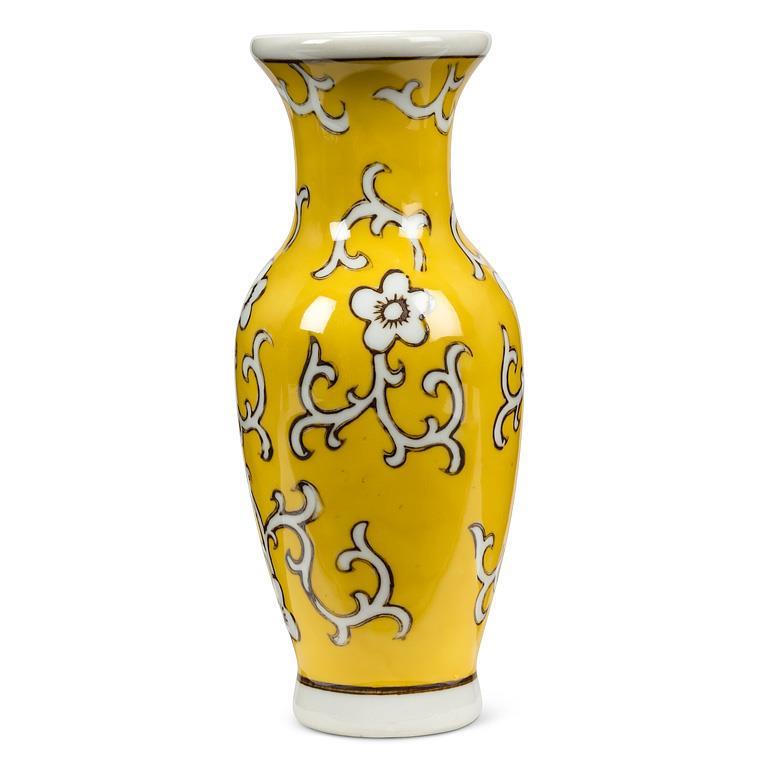 Slender Floral Vase Yellow